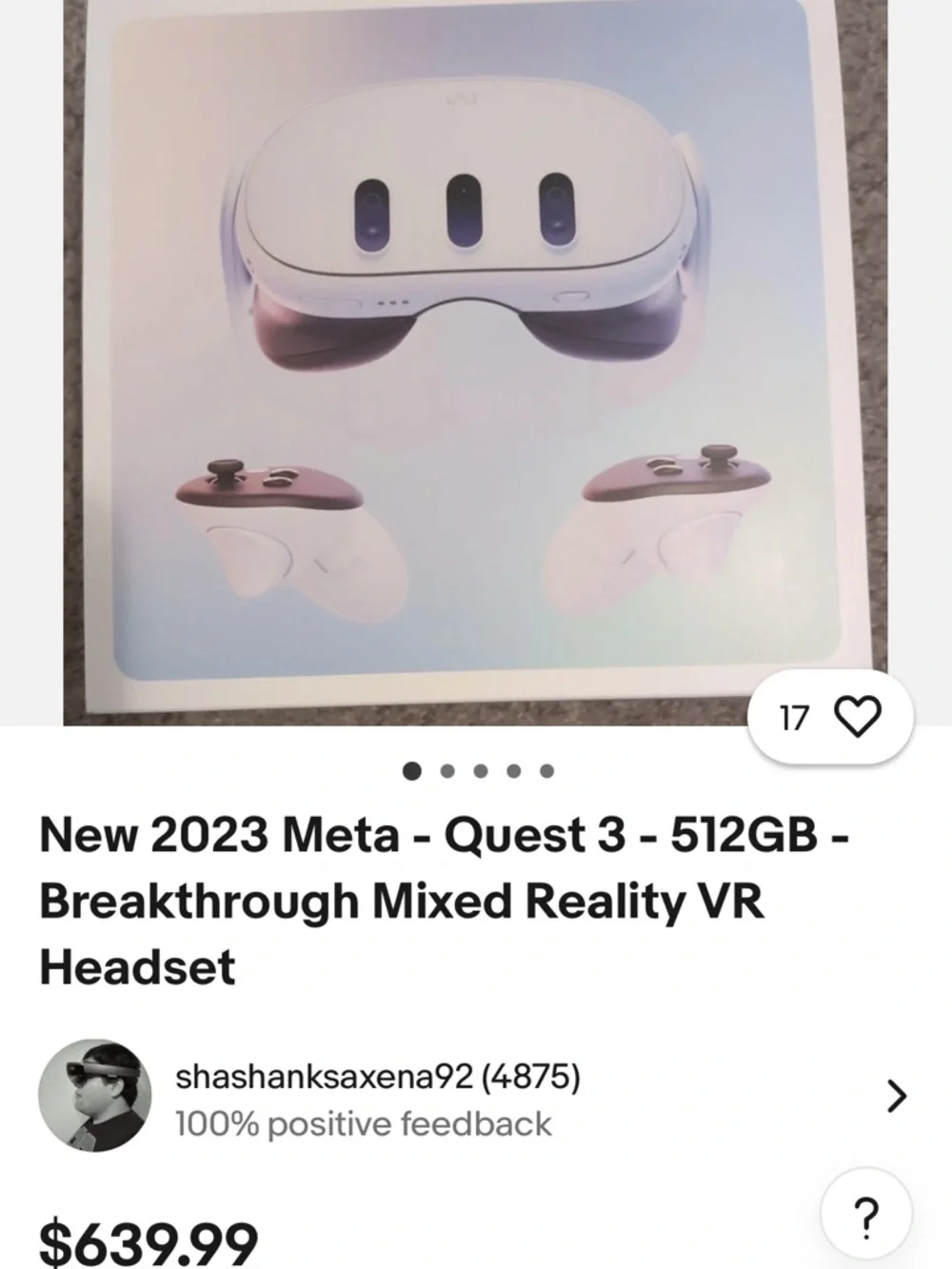 Meta Quest 3 White VR Headset with White Controllers and Accessories 512GB - Picture 7 of 9